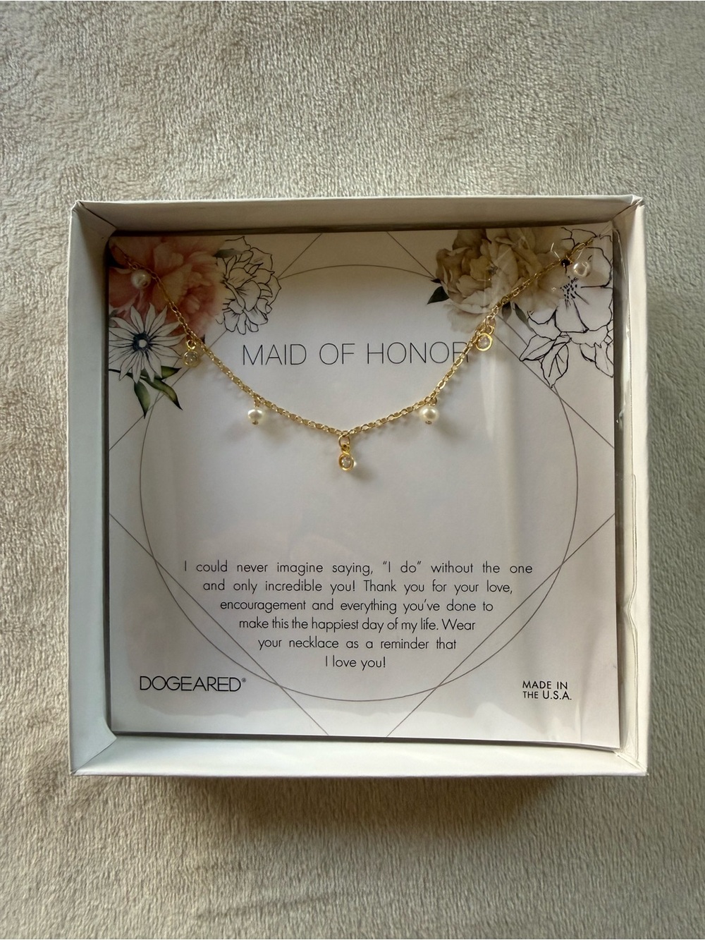 Dogeared Gold Necklace with Pearl Accents